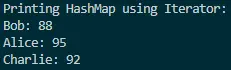 print hashmap - iterator