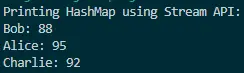 print hashmap - stream