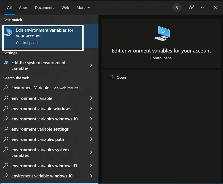 Search Environment Variable