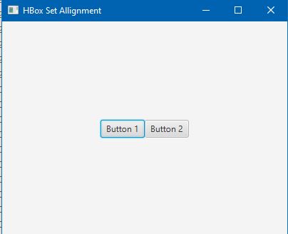 Use the setAlignment Method in JavaFX