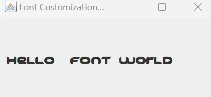 style font using setFont and fontcreatefont