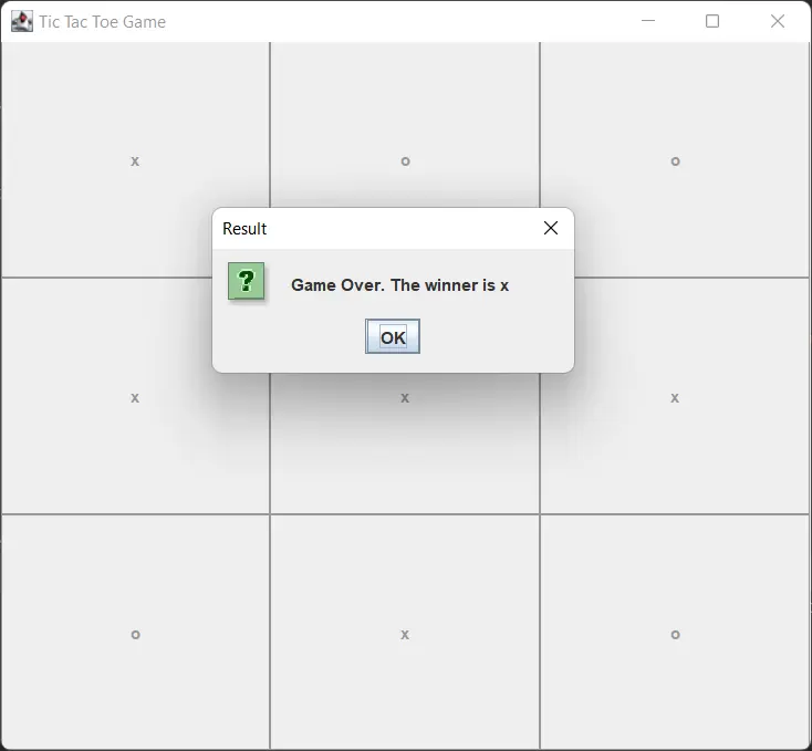 Java Tic Tac Toe GUI
