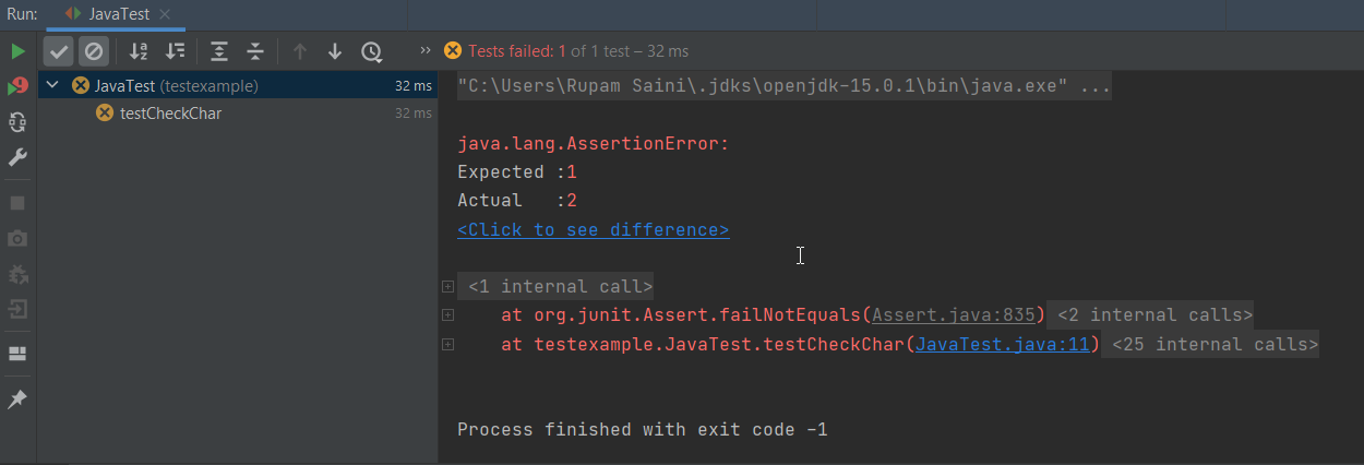 Unit Test in Java - Test Case 1