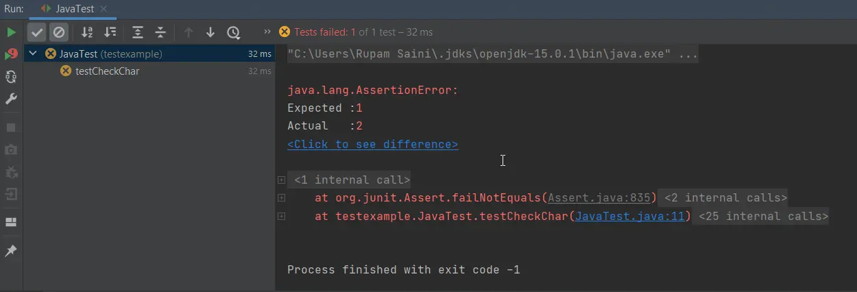 Unit Test in Java - Test Case 1
