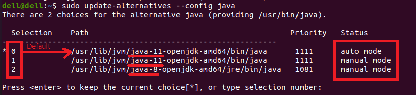use openjdk to install java in ubuntu - set default