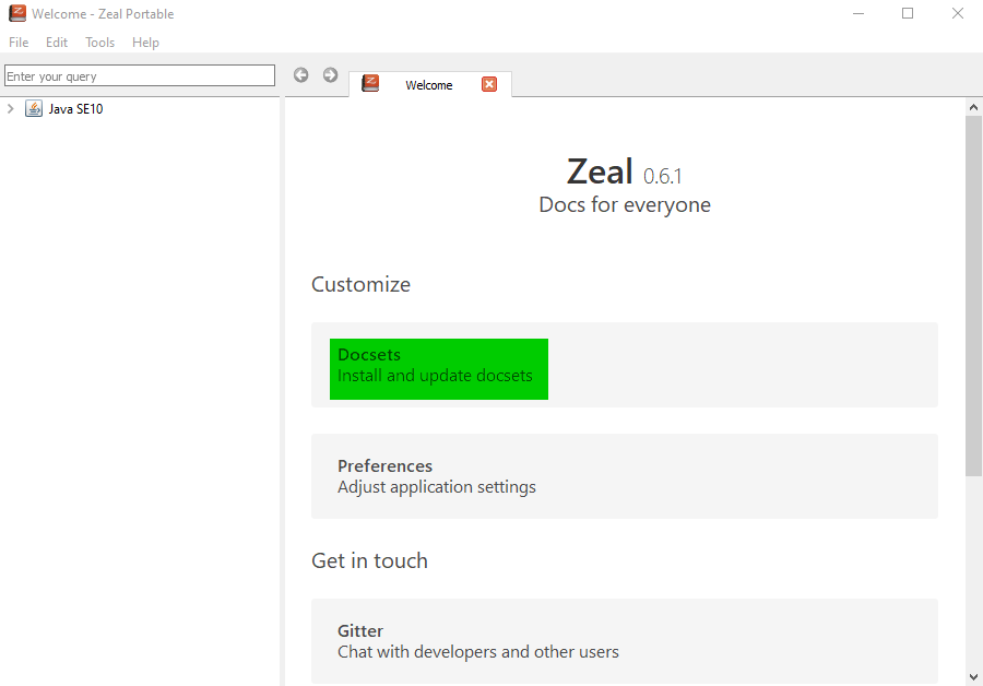 zeal user interface