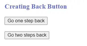 Erstellen Sie Zurück-Schaltflächen mit der Methode history.go()
