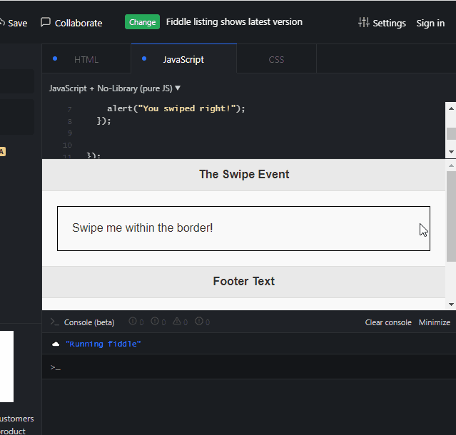 Detecting a Finger Swipe Events in JavaScript | Delft Stack