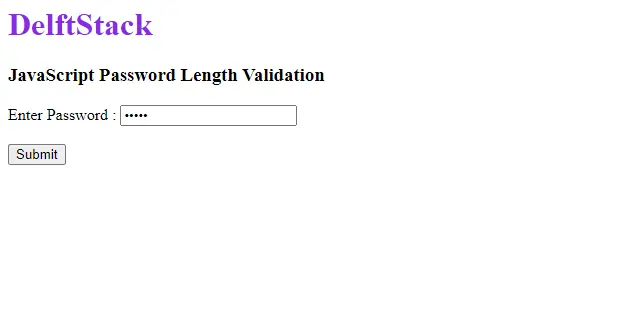 JavaScript Password Validation