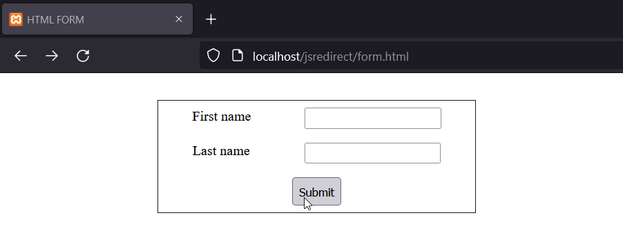 Form Redirect With JS