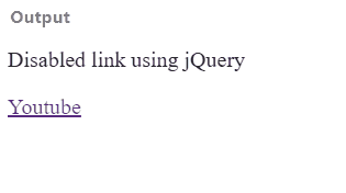 Use jQuery to Disable Link
