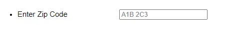 Zipcode Input Masking