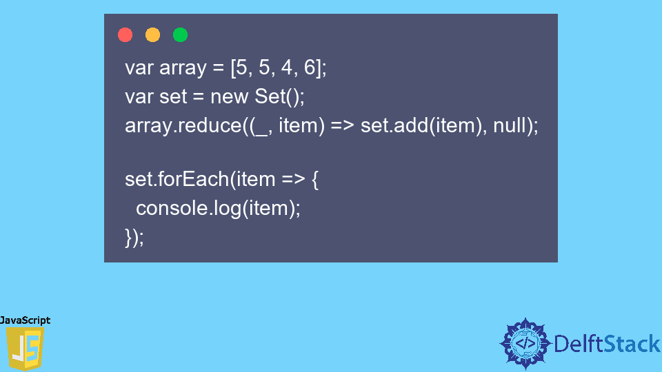Convert Array to Set in JavaScript