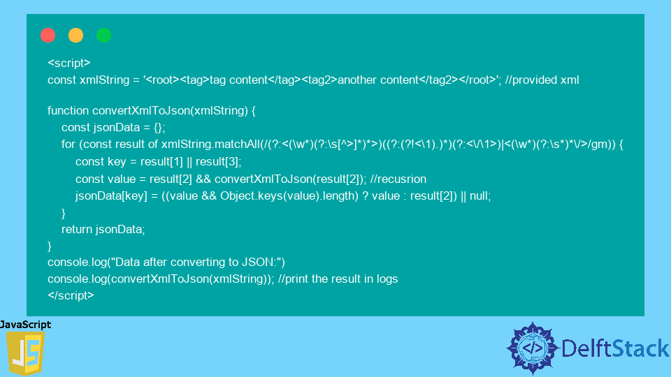 Convert XML to JSON in JavaScript