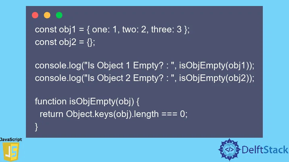 Verificar se o objecto está vazio em JavaScript