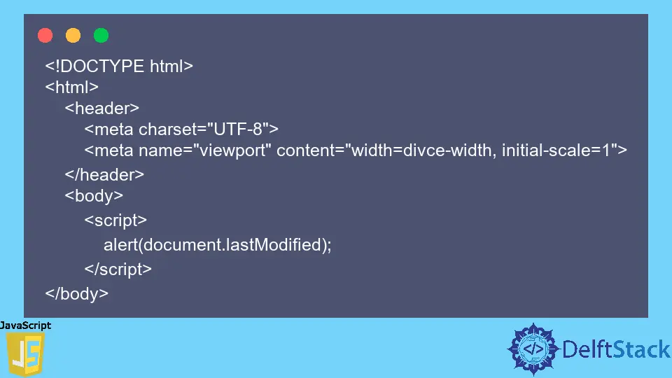 JavaScript 경고 document.lastModified