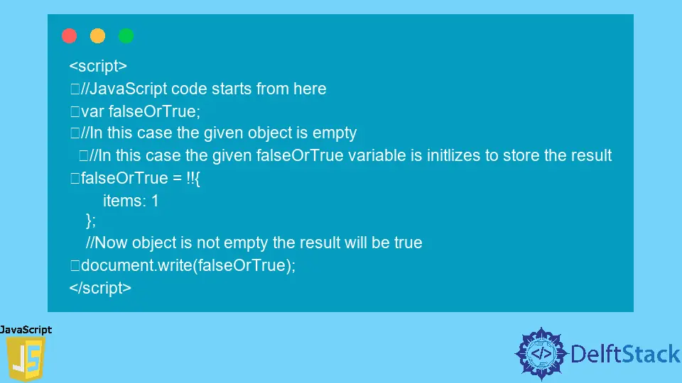 Beispiel für einen doppelten Ausrufeoperator in JavaScript