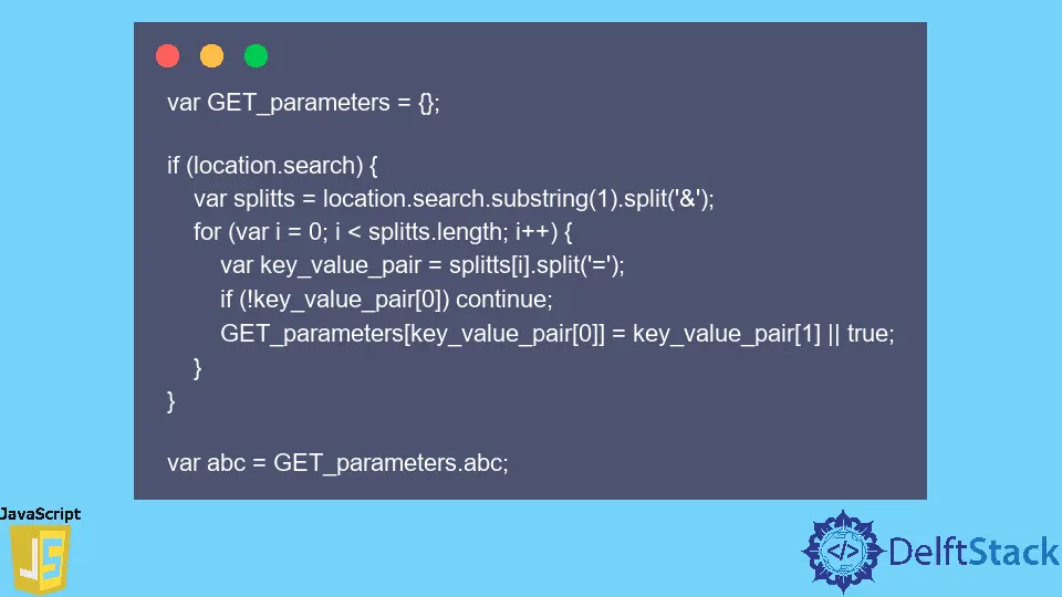 Parâmetros de obtenção de URL de JavaScript