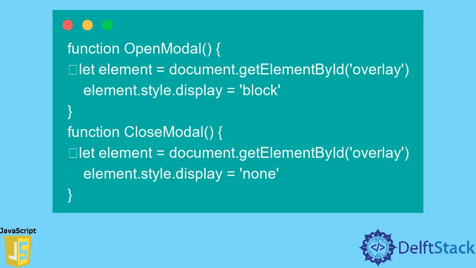 JavaScript muestra un elemento Div en el centro de la página web