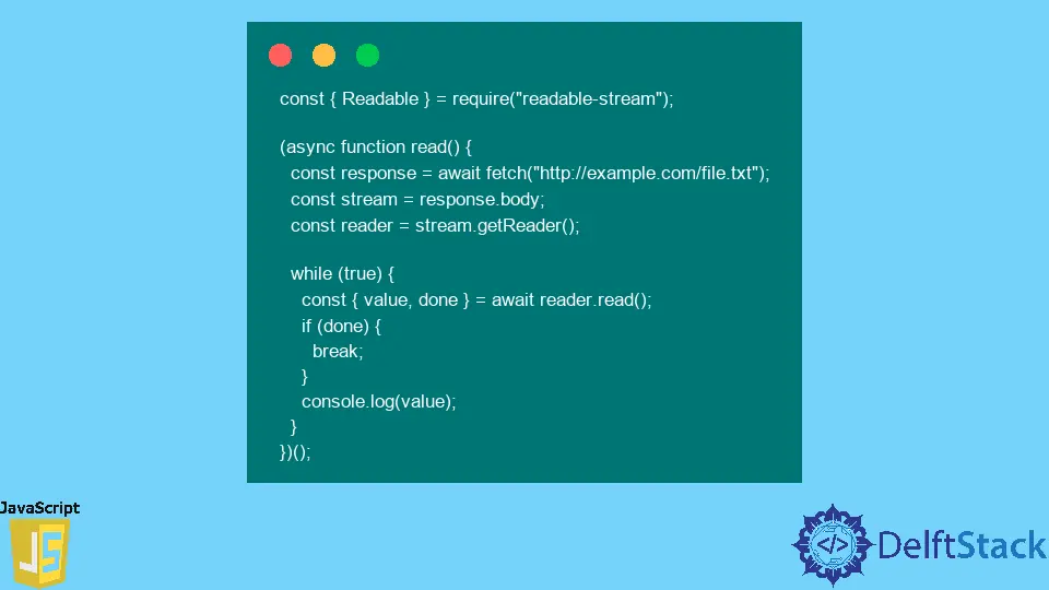 JavaScript-lesbarer Stream