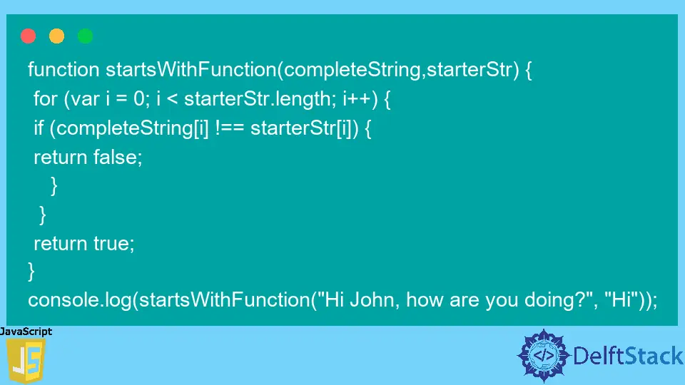 JavaScript String startsWith
