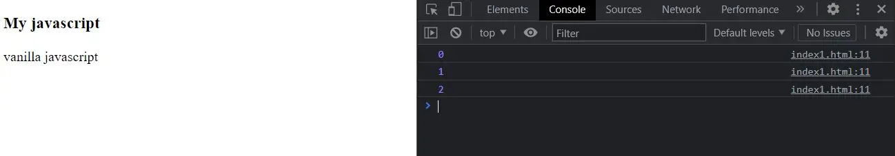 vanilla javascript with arrays