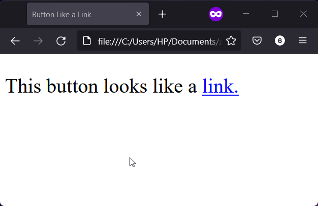 Button that looks like a link