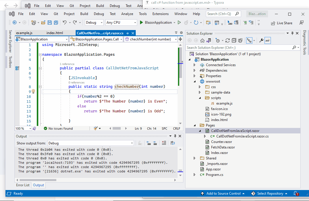 Call C# Function From JavaScript | Delft Stack