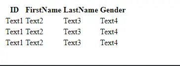 create table dynamically in javascript - output one