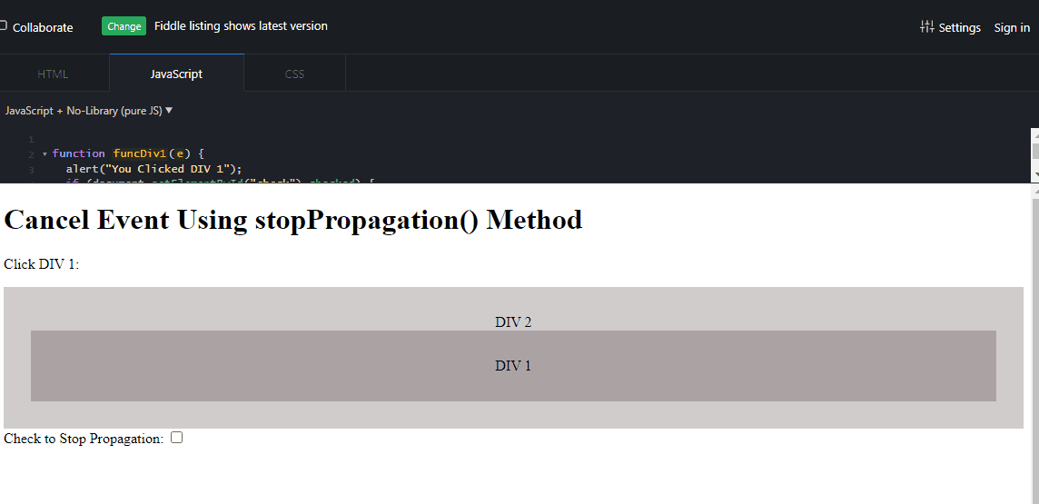 在 javascript 中取消事件的不同方法 - stoppropagation