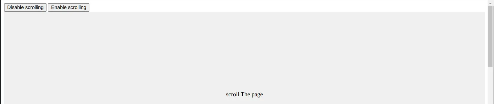 disable scrolling in javascript