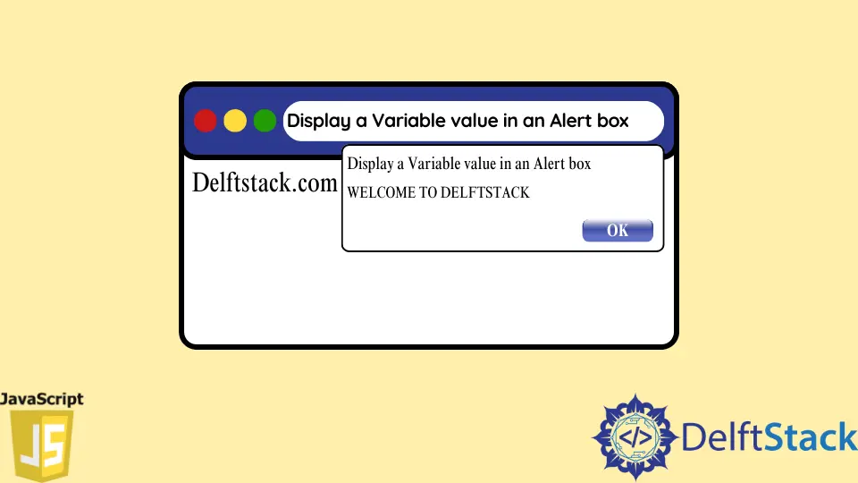 Afficher la valeur de la variable dans une boîte d'alerte en JavaScript