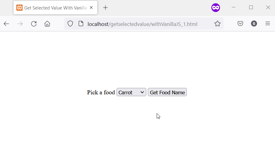 Get Select Value With Vanilla JS 1