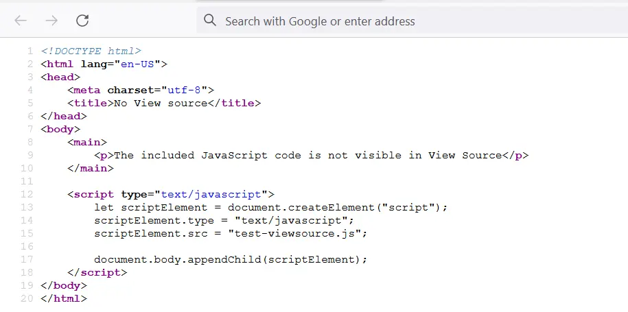 查看没有动态 JavaScript 的源代码