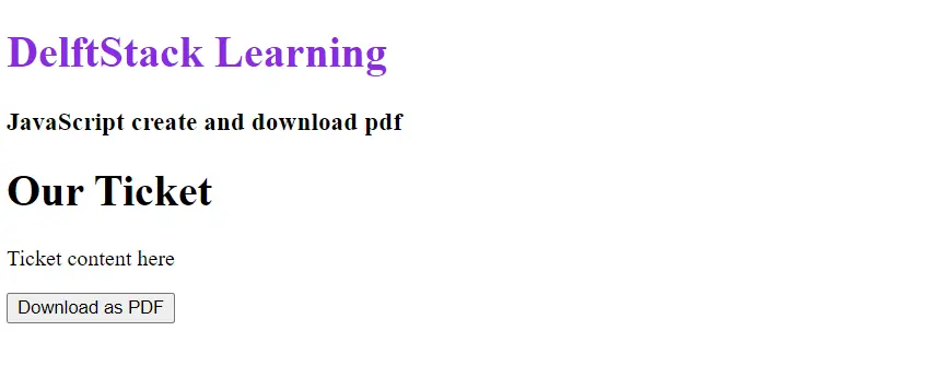 Use la biblioteca html2pdf para generar PDF en JavaScript