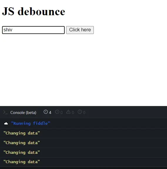 JavaScript Debounce Output
