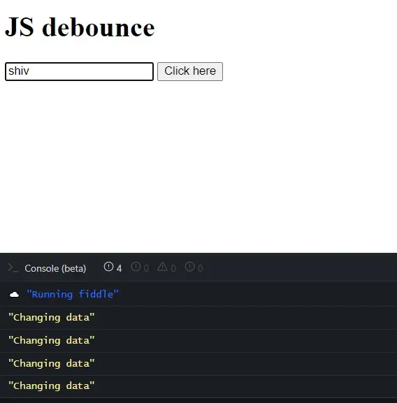 Sortie anti-rebond JavaScript