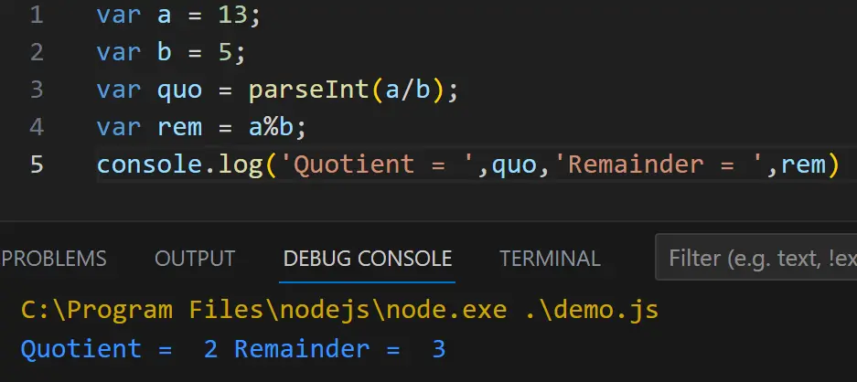 javascript integer division using parseInt