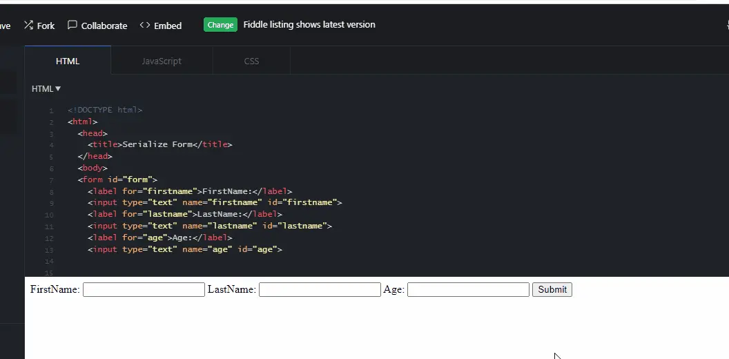 javascript serialize form - xmlserializer