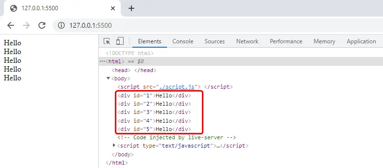 將 ID 設定為 div 元素