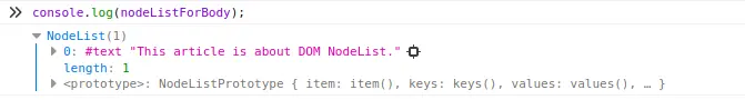 nodelist object
