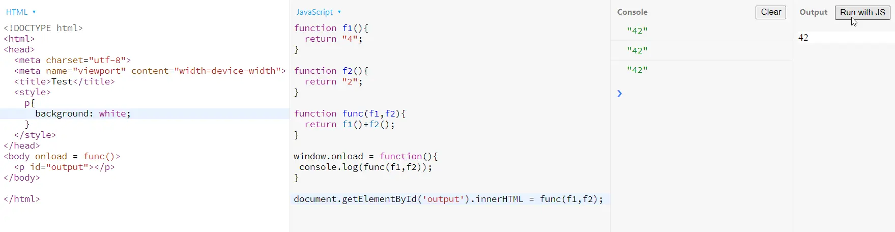 関数パラメーター関数を使用した onloadjs 関数