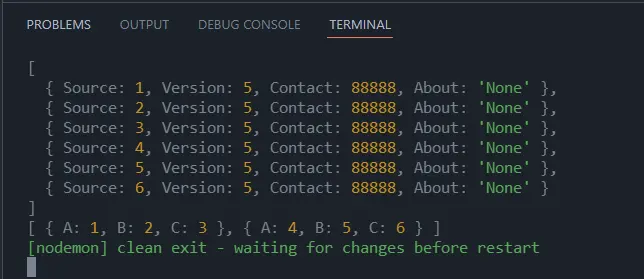 Output Data of the xls File