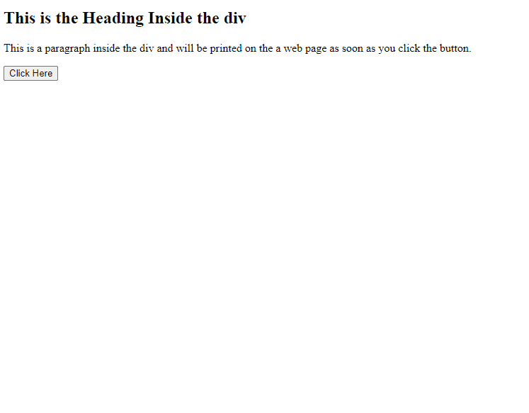 Print the Content of a Div Element in JavaScript | Delft Stack