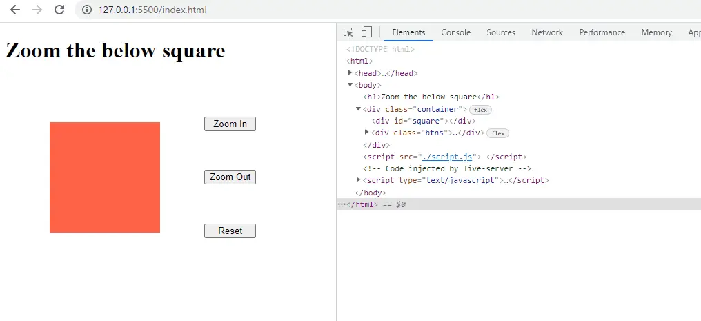 JavaScript 縮放動畫