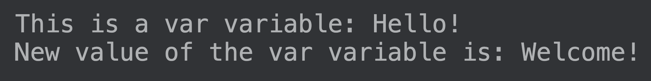 Example of var Variables