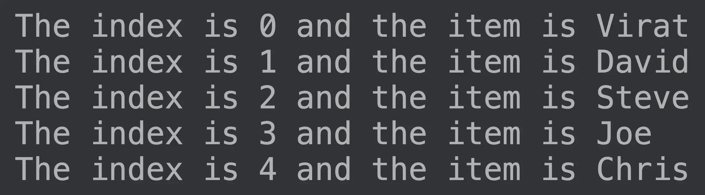 Using withIndex to get current index in Kotlin