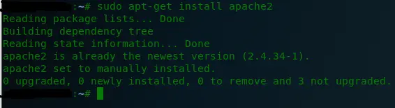 Command Used to Install the Apache Webserver