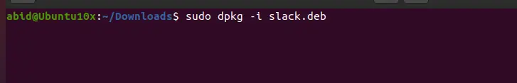 Installieren der .deb-Slack-Datei über das Terminal