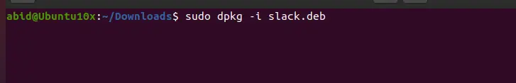 Installing .deb slack file using terminal